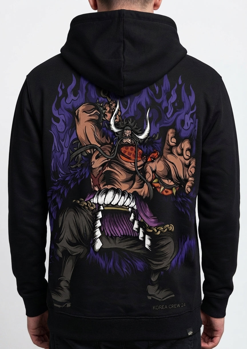 One Piece Kaido Black Graphic Hoodie Anime clothing mania
