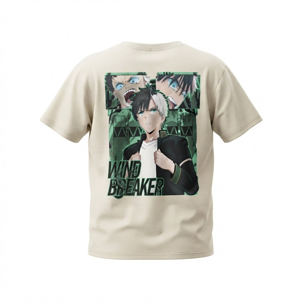 Wind Breaker Sakura Haruka Off-White Graphic Streetwear T-Shirt Anime clothing mania