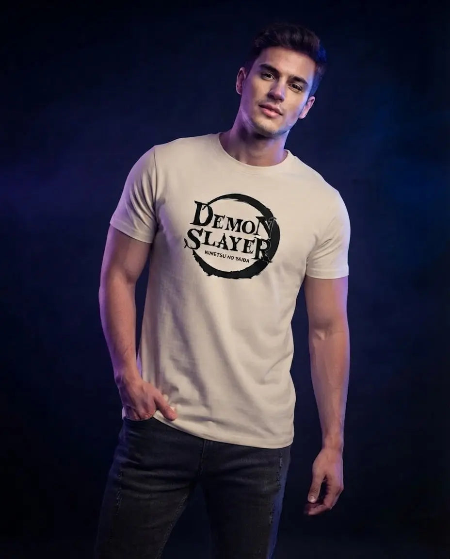 Demon Slayer Hashira Ensemble Cream Graphic T-Shirt animeclothingmania