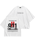 911 GT3 RS Racing Graphic Oversized T-Shirt – White Anime clothing mania