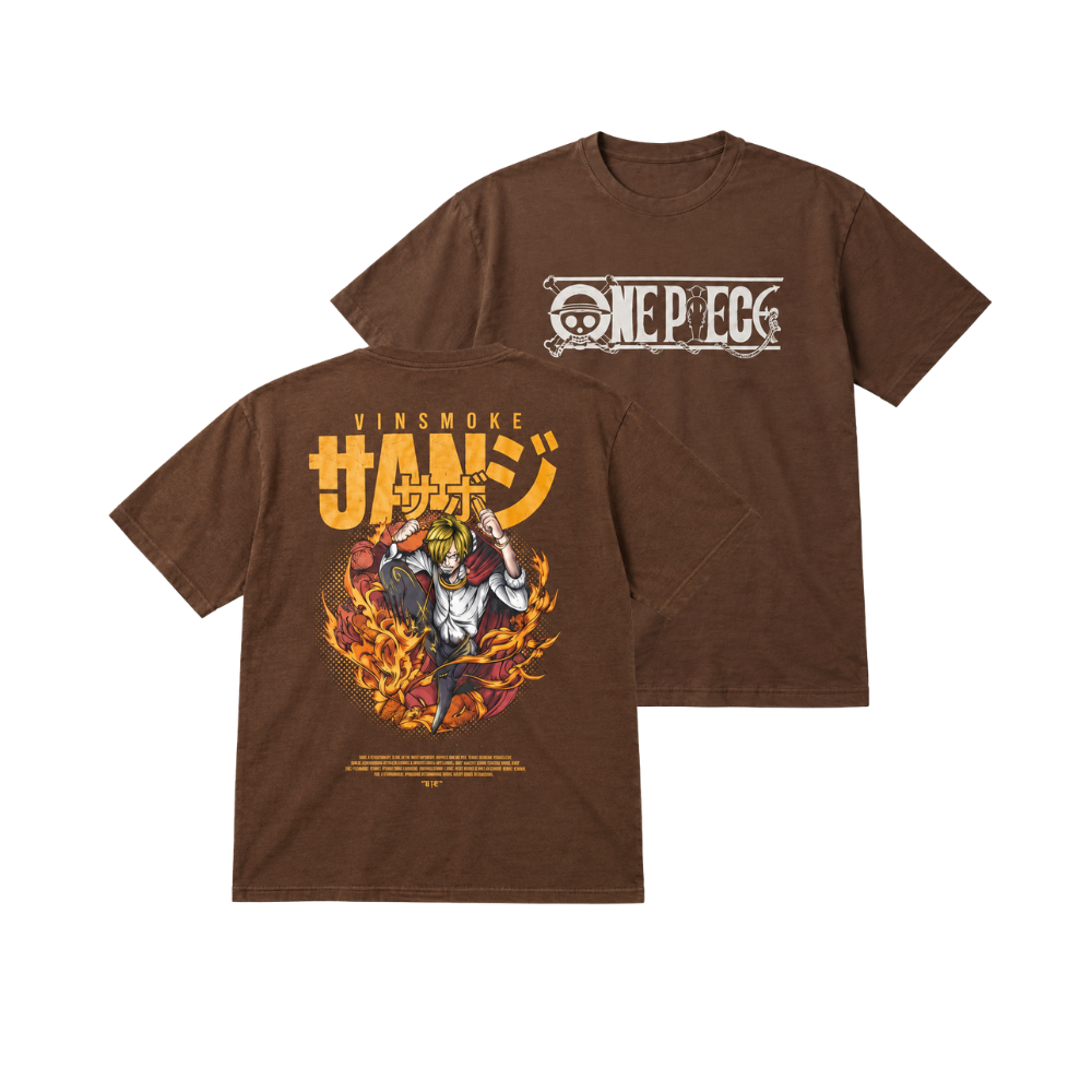 One Piece Vinsmoke Sanji Brown Graphic T-Shirt Neon Crix